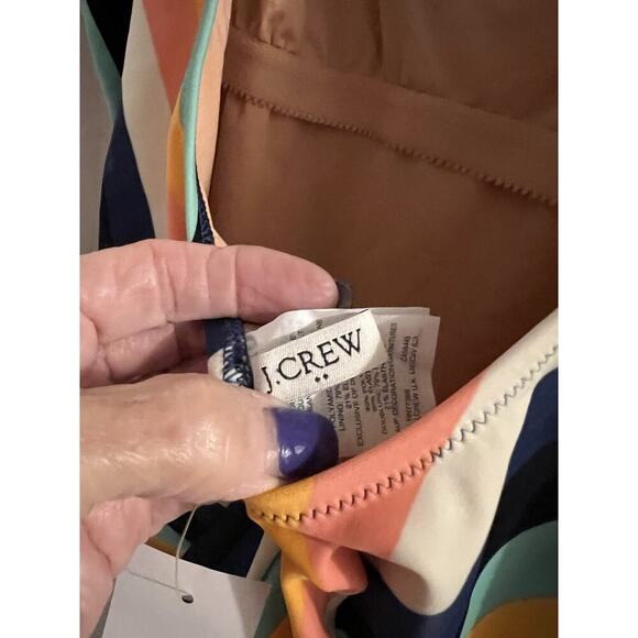 J Crew Multicolor Stripe Scoop Back One Piece Swimsuit Sz Xl NWT - Picture 5 of 7